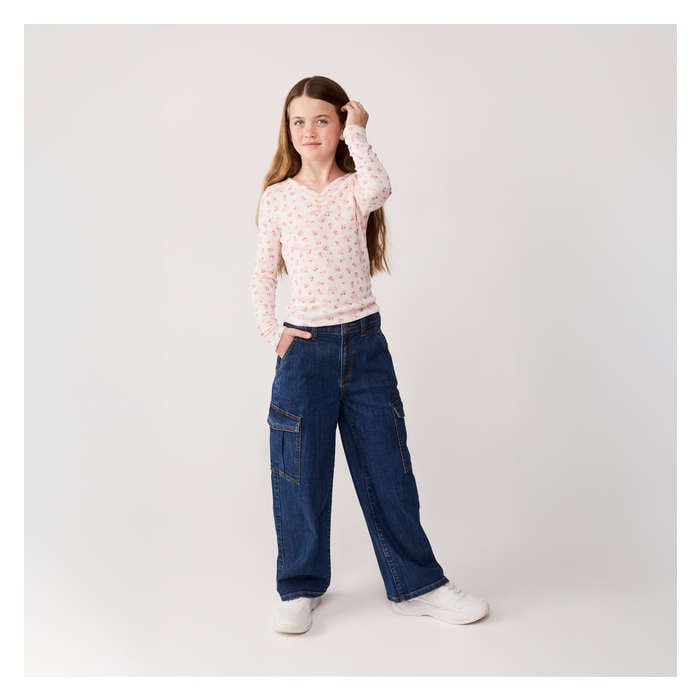 Tween Girls' Pointelle Long Sleeve Top
